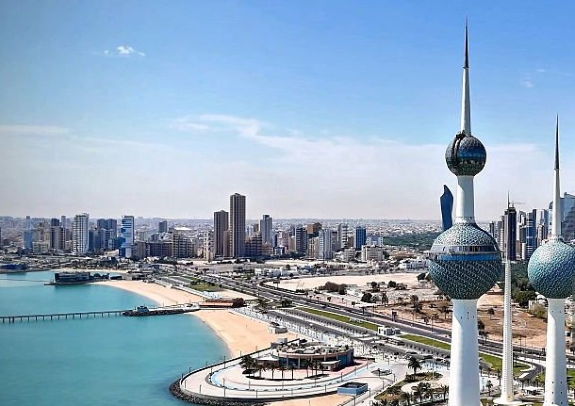 Kuwait Towers and Skyline Aerial View